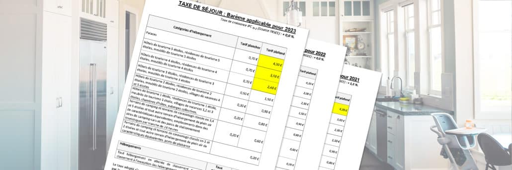 Barème des tarifs de taxe de séjour applicables pour 2023